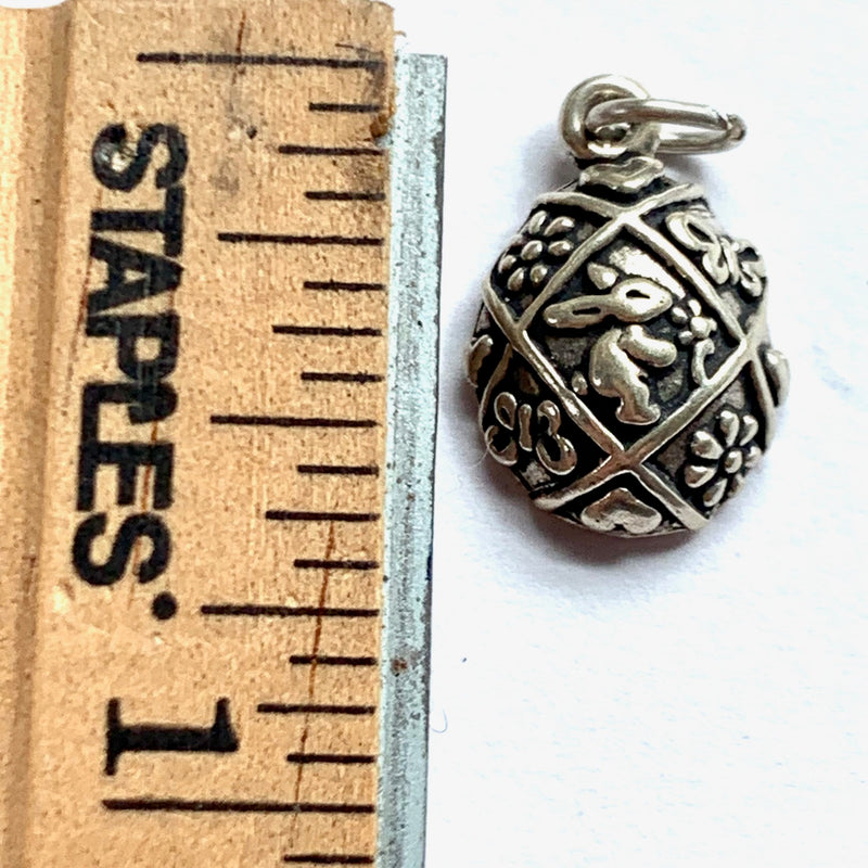 Sterling Egg Charm, For Charm Bracelets