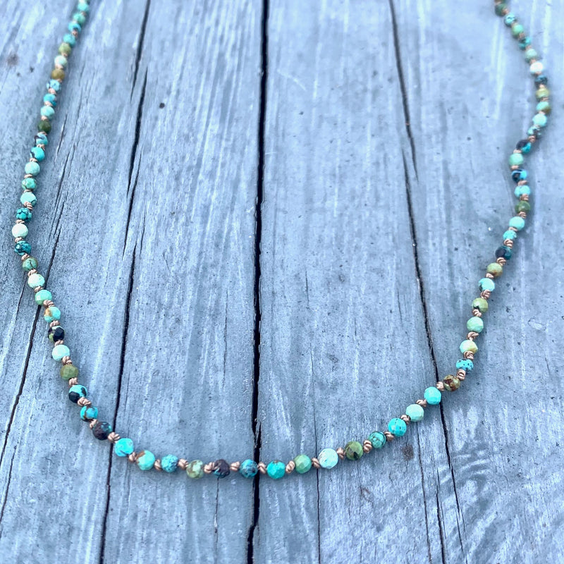 Tiny Turquoise Knotted Necklace