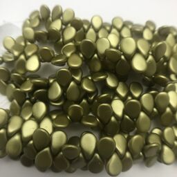 Matte Chartreuse Pearlized Pip Czech Glass Bead 7mm