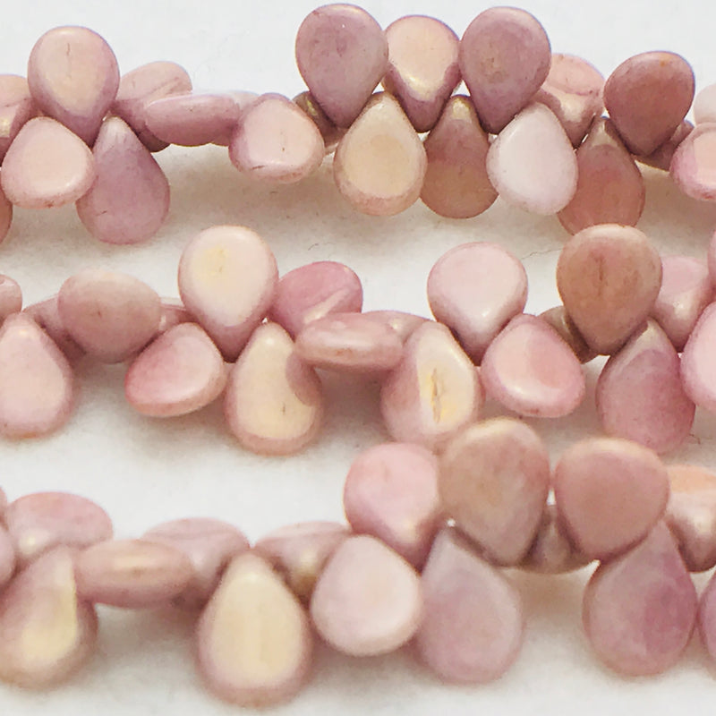 Matte Mauve Blush Pip Czech Glass Bead 7mm