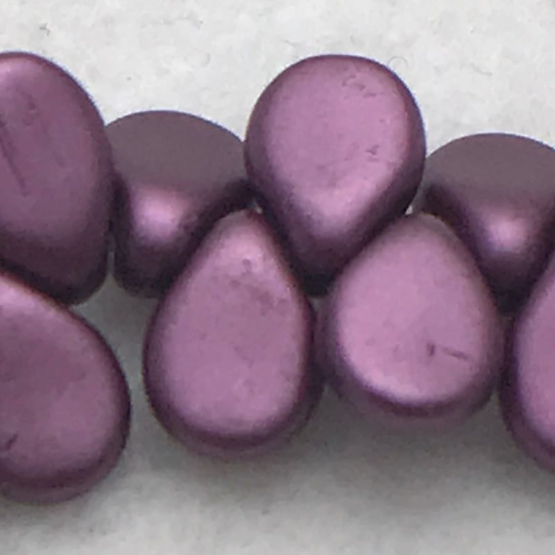 Matte Rose Purple Pip Czech Glass Bead 7mm