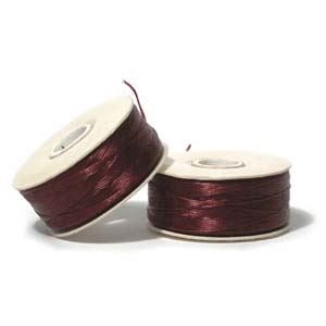 Nymo Nylon Bead Thread Burgundy Size D 64 yards for beadweaving & embroidery