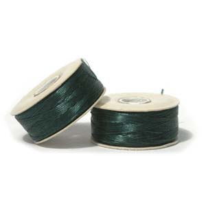 Nymo Nylon Bead Thread Emerald Green Size D 64 yards for beadweaving & embroidery