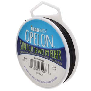 Opelon Floss Beading Cord 0.7mm 25 yard spool, Black  Elastic Cord for Stretch Bracelets