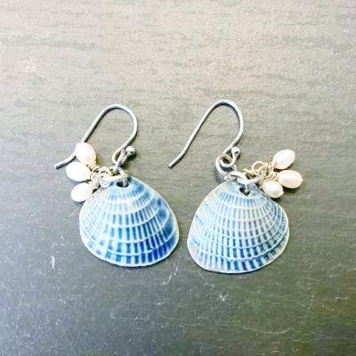 shell and pearl earrings