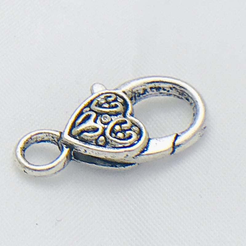 Silver Celtic Heart Lobster Clasp