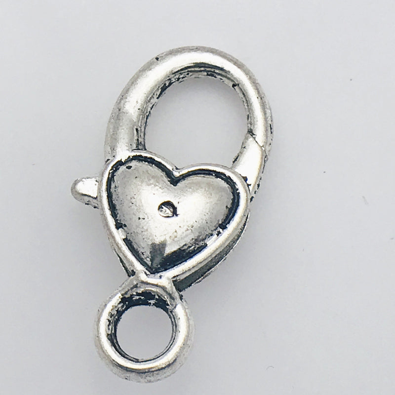 Silver Heart Lobster Clasp