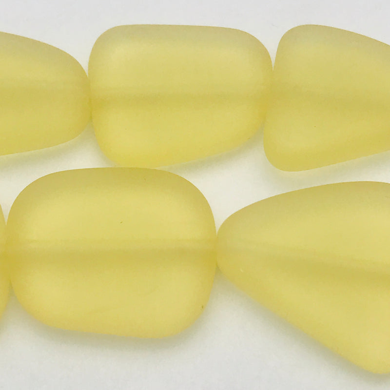 Tumbled Glass Nuggets Yellow 20mm