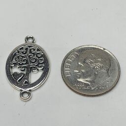 Tree Connector Charm, Silver