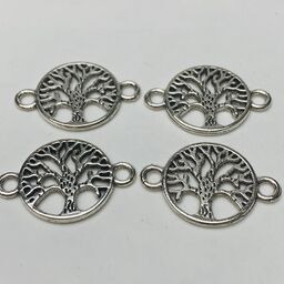 Tree of Life Connector Charm, Silver