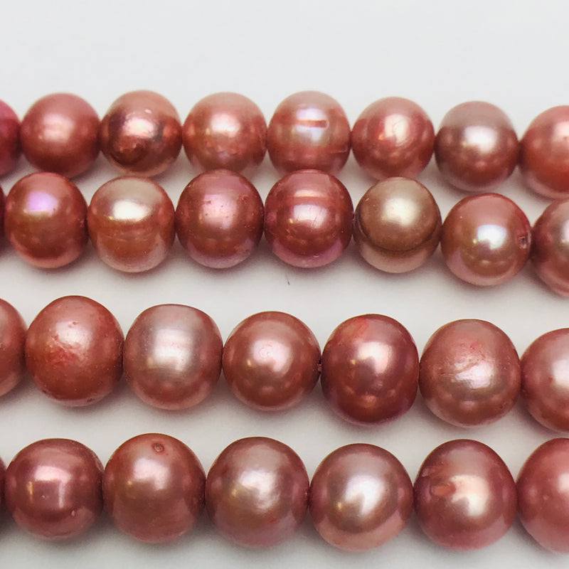 Round Dusty Rose Freshwater Cultured Pearls, 10mm
