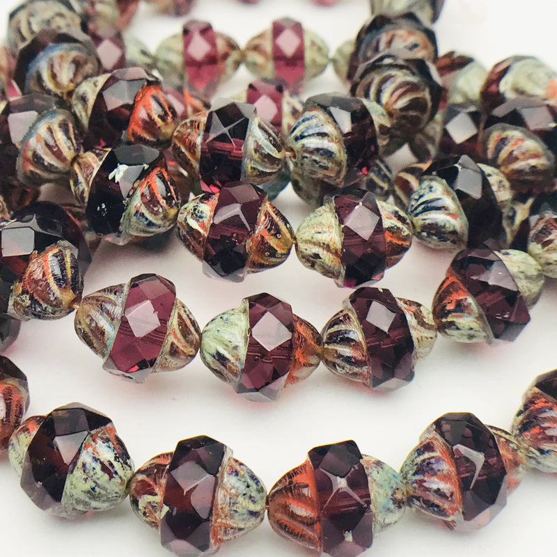 Leaf Czech Glass Beads, 12x14mm, Olive Green – EOS Designs Studio