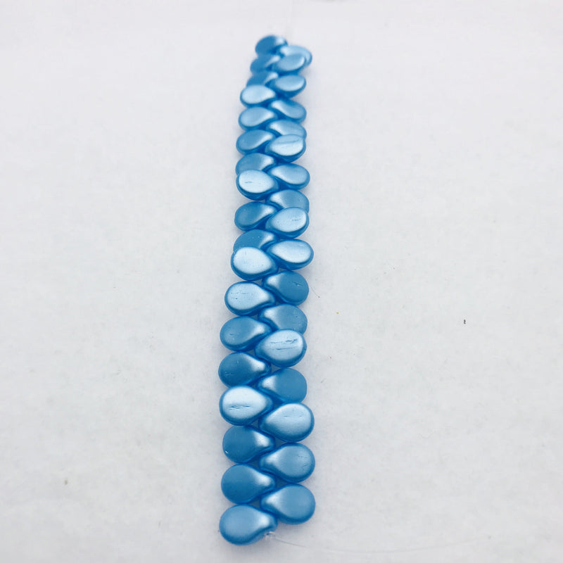 Matte Sky Blue Pearlized Czech Glass Beads 7mm
