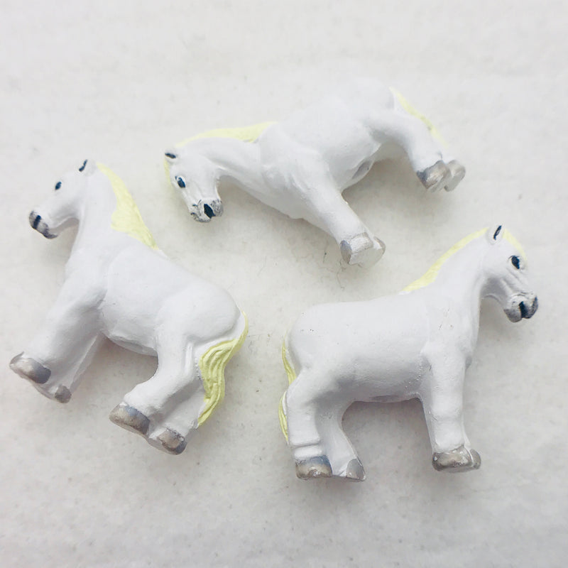 White Horse Peruvian Ceramic Bead