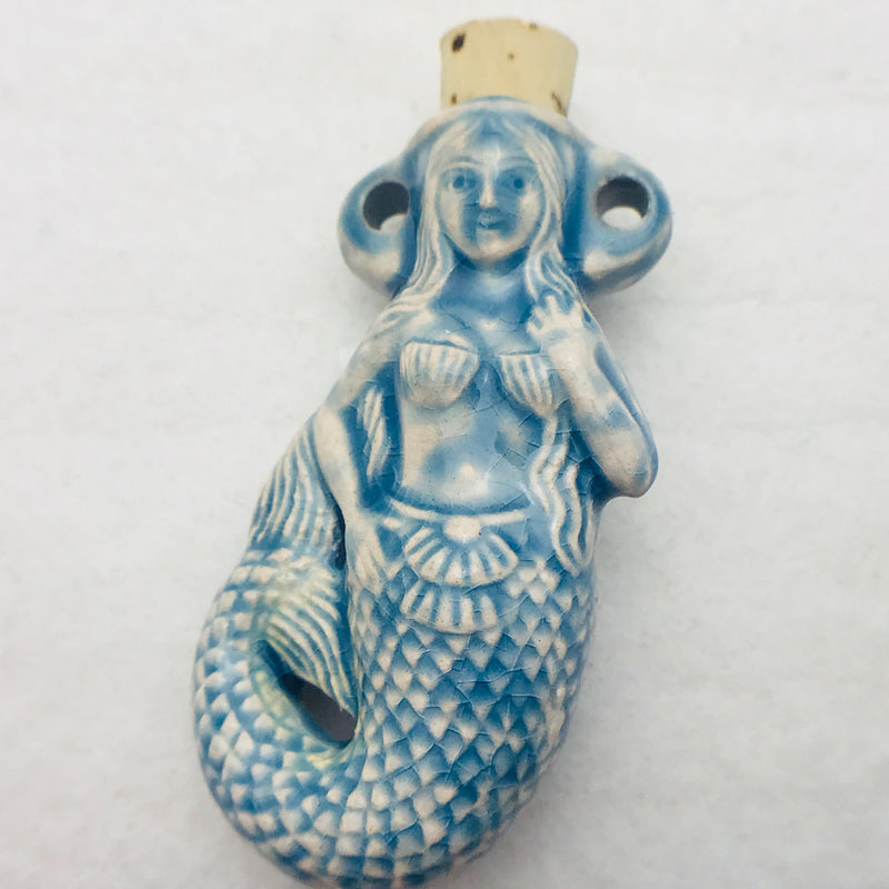 Mermaid Ceramic Vessel, Blue Raku