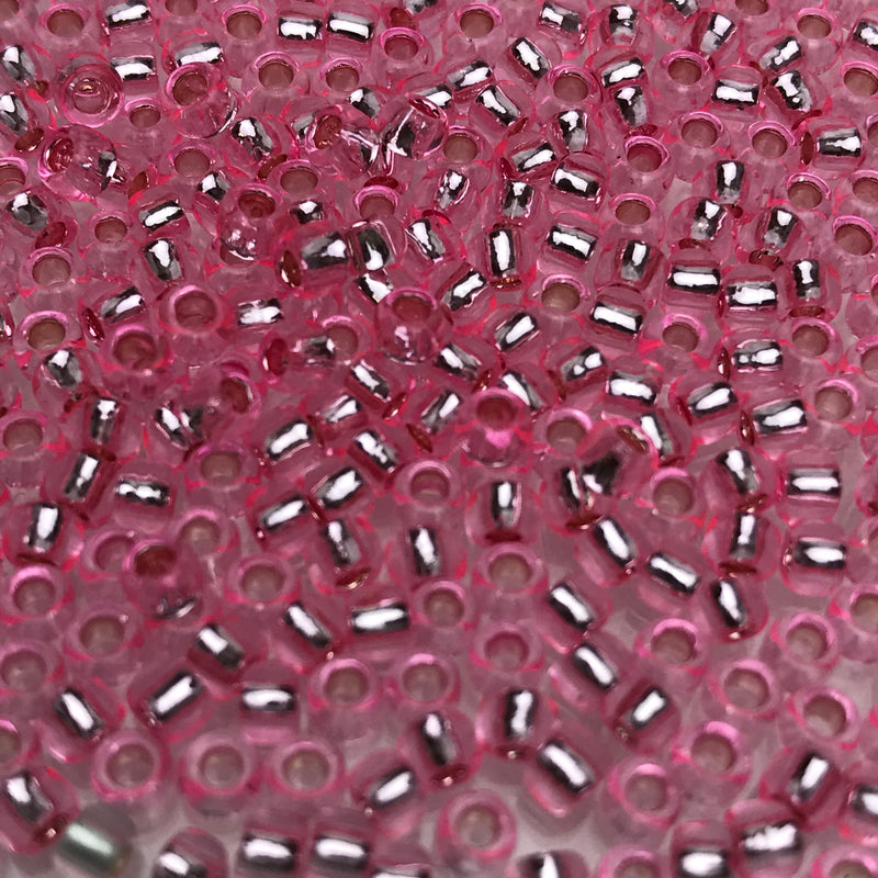 Pink Silver Lined,  8/0 Toho Round, 8.0 grams