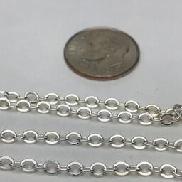 Silver Plated Flat Tiny Oval Chain