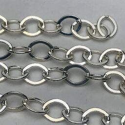 Silver Plated Flat Oval Chain