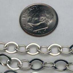 Silver Plated Flat Oval Chain