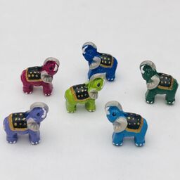 Colorful Elephants Peruvian Ceramic Bead
