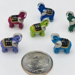 Colorful Elephants Peruvian Ceramic Bead