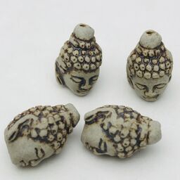 Small Buddha Head Peruvian Ceramic Bead