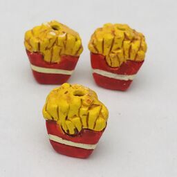 French Fry Peruvian Ceramic Bead