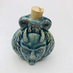 Satan Ceramic Vessel, Blue Raku