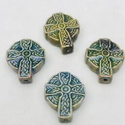 Celtic Cross Peruvian Ceramic Bead