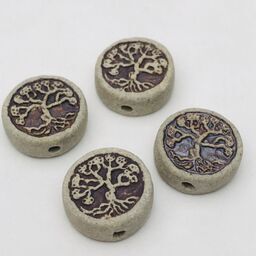 Small Tree of LIfe Peruvian Ceramic Bead