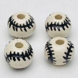 Baseball Peruvian Ceramic Bead