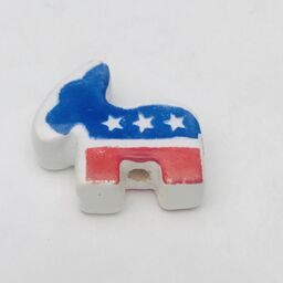 Democratic Donkey Peruvian Ceramic Bead, 20mm