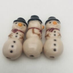 Snowman Peruvian Ceramic Bead