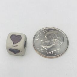 Heart Cube Peruvian Ceramic Bead