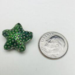 Cloisonne Starfish Bead, Green 20mm