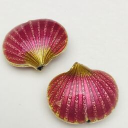 Cloisonne Shell Bead, Pink 20mm