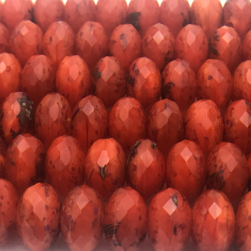 Rondelle Czech Glass Beads 6x9mm Burnt Orange