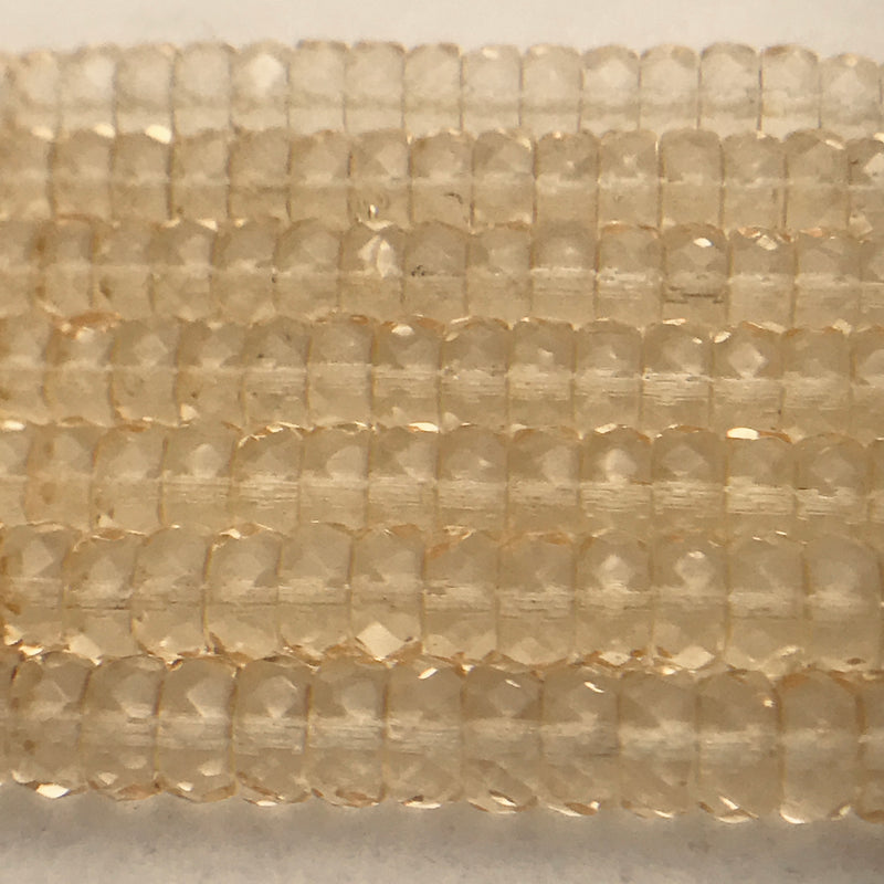 Faceted Rondelle Czech Glass Beads 3x6mm Citrine