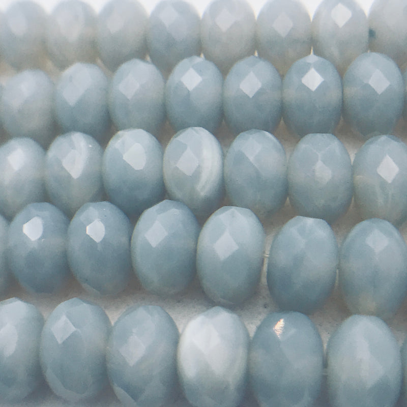 Faceted Rondelle 4x6 Grey Opalite