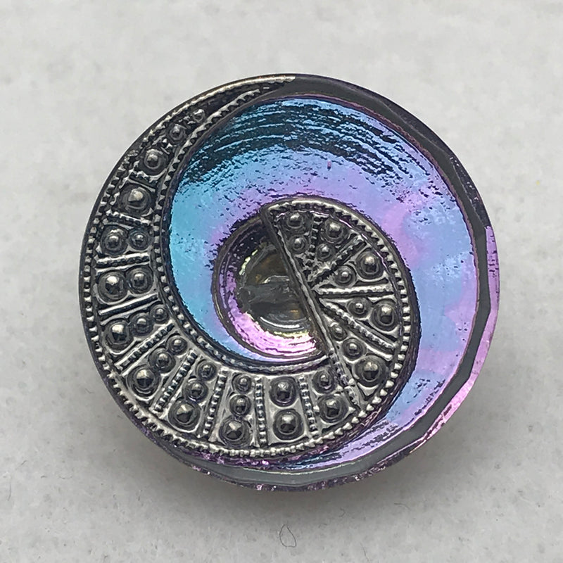 Swirl Czech Button 27mm Purple