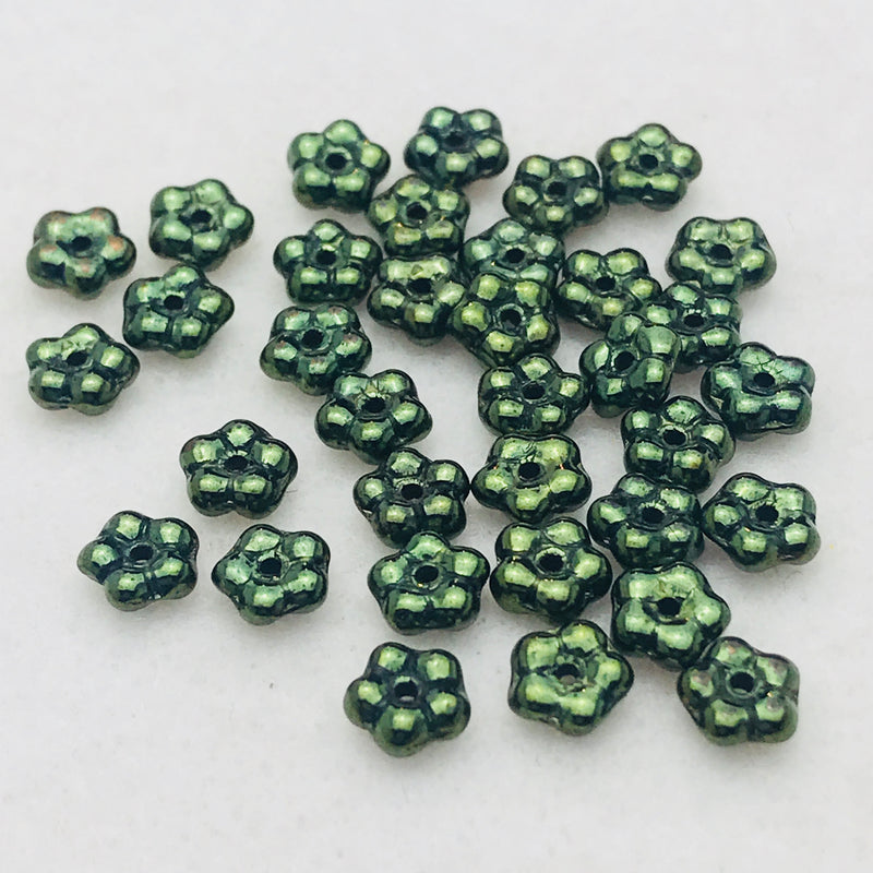 Forest Green Pearl Daisy Spacer