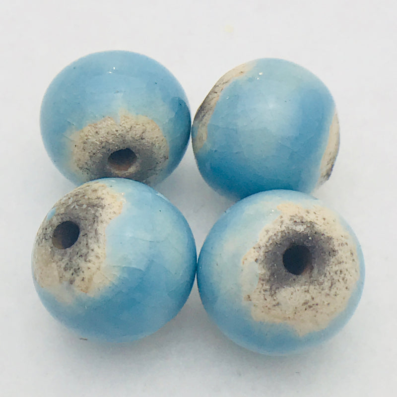 Round Ceramic Bead by Keith OConnor, 12mm Baby Blue