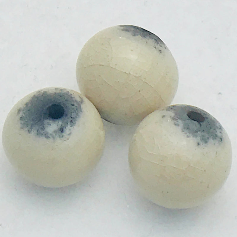 Round Ceramic Bead by Keith OConnor, 12mm Sand