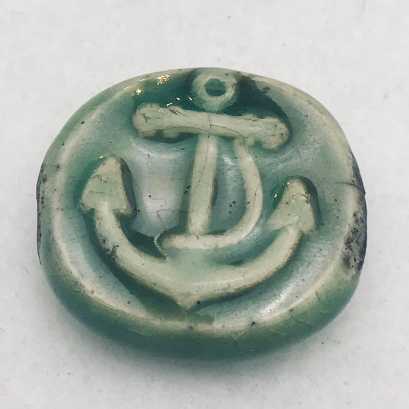 Anchor Ceramic Bead by Keith OConnor, 26mm Green