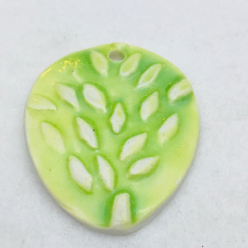 Leaf Charm by Keith OConnor, Spring Green, 37x28mm