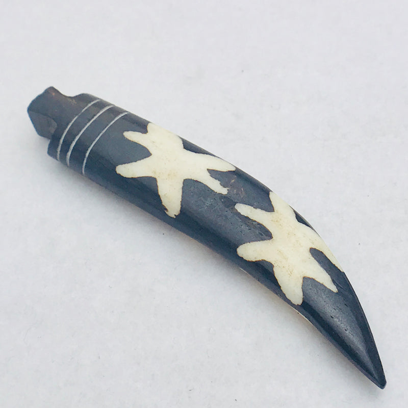 Star Batik Bone Rounded African Spear Pendant