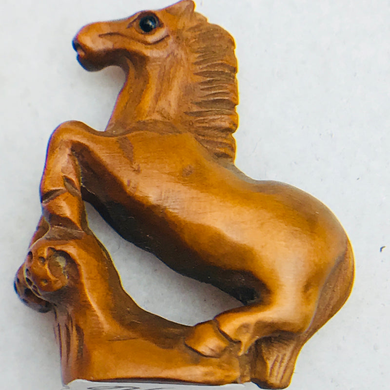 Horse on Hind Legs Ojime Bead, 32x28mm