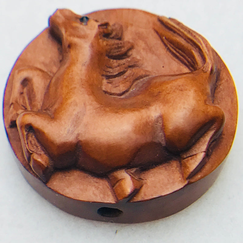 Horse Coin Ojime Bead, 26mm