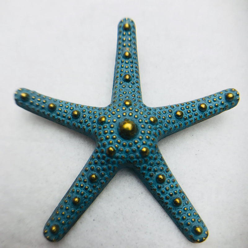 Patina Starfish Charm, 60x60mm
