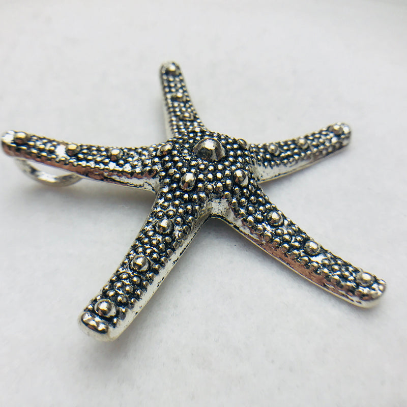 Starfish Charm, Silver, 35x35mm